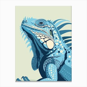 Pastel Blue Mexican Spiny Tailed Iguana Abstract Modern Illustration 3 Canvas Print