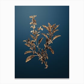 ACFZQ Gold Botanical Garden Sage on Dusk Blue n.3326 Canvas Print