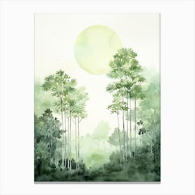 Watercolour Painting Of Amazon Rainforest   South America 3 Canvas Print