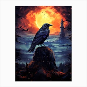 Crow On A Hill Canvas Print