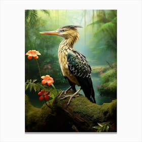 Sunbittern Oasis: Jungle Bird Art Canvas Print