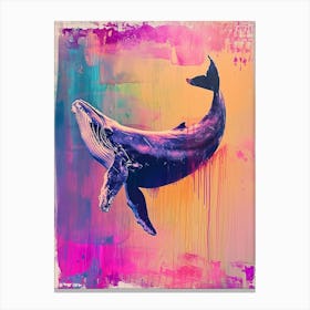 Polaroid Inspired Whales 1 Canvas Print