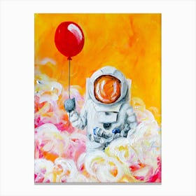 Red Balloon Astronaut Canvas Print