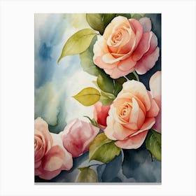 Watercolor Roses 11 Canvas Print