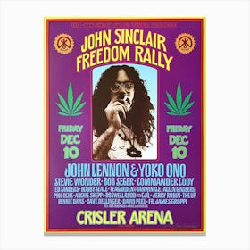 Gary Grimshaw 1993 John Sinclair Freedom Rally Poster Canvas Print