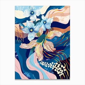 Colourful Flower Illustration Forget Me Not 8 Canvas Print