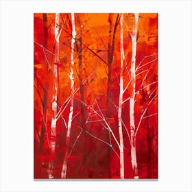 Red Birch Forest Canvas Print