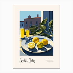 Amalfi, Italy Lemons 3 Italian Summer Collection Canvas Print