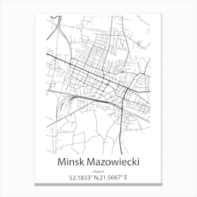 Minsk,Belarus Minimalist Map Canvas Print