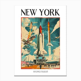 Air Space Museum New York Colourful Silkscreen Illustration 4 Poster Canvas Print
