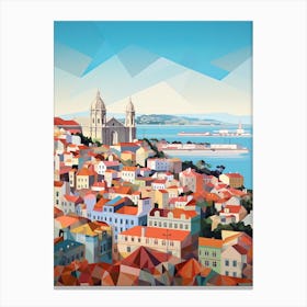 Lisbon, Portugal, Geometric Illustration 1 Canvas Print