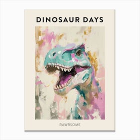 Rawrsome Dinosaur Poster Canvas Print