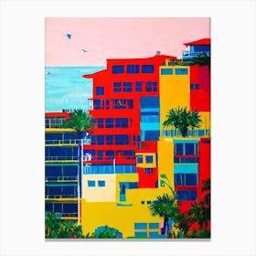Daytona Beach, Florida Hockney Style Canvas Print
