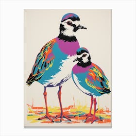 Andy Warhol Style Bird Lapwing 1 Canvas Print