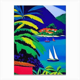 Angra Dos Reis Brazil Colourful Painting Tropical Destination Canvas Print