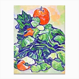 Collard Greens Fauvist vegetable Canvas Print