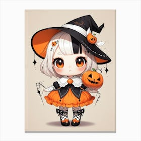 Cute Halloween Witch 6 Canvas Print