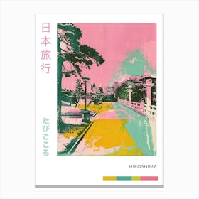 Hiroshima Retro Duotone Silkscreen Poster 3 Canvas Print