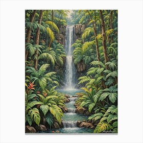 Waterfall In The Jungle no2 Canvas Print