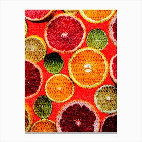 Citrus knits - Mixed Fruit Canvas Print