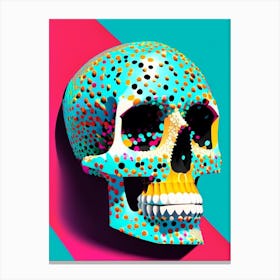 Skull With Terrazzo Patterns 3 Pop Art Canvas Print
