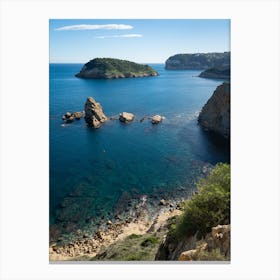 View at Cap Prim, cliffs and the blue Mediterranean Sea in Jávea Canvas Print