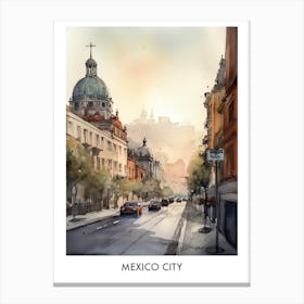 Mexico City Watercolor 3travel Poster Canvas Print