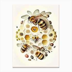 Colony Of Bees 5 Vintage Canvas Print