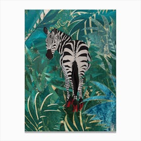 Zebra Jungle In Heels Canvas Print