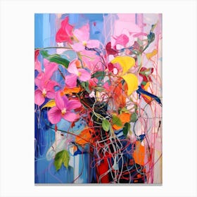 Abstract Flower Painting Fuchsia 3 Canvas Print