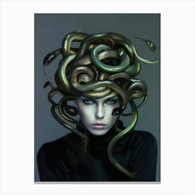 "Futuristic Medusa Portrait" Canvas Print