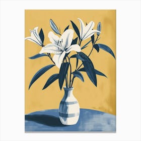 Lily Flowers On A Table   Contemporary Illustration 2 Canvas Print