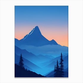 Misty Mountains Vertical Composition In Blue Tone 200 Canvas Print