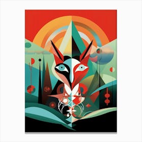 Fox Abstract Pop Art 3 Canvas Print