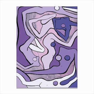 Ecstatic Nudes 2 Lilac Canvas Print