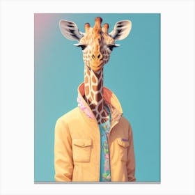 Giraffe Wearing Jacket Canvas Print