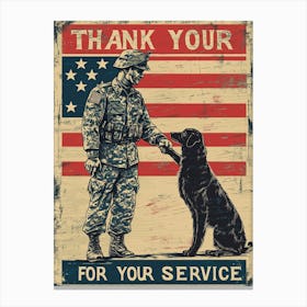 Thank You For Your Service Canvas Print