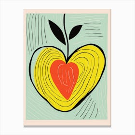 Fruit Doodle Heart Canvas Print
