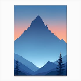 Misty Mountains Vertical Composition In Blue Tone 86 Canvas Print