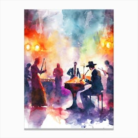 Watercolor Of Musicians Canvas Print