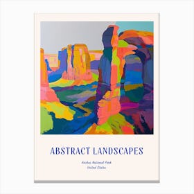 Colourful Abstract Arches National Park Usa 4 Poster Blue Canvas Print