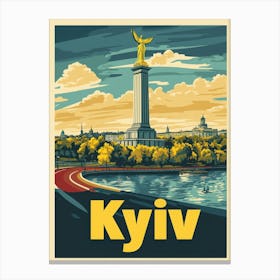 Aihrgdesign A 1970s Inspired Travel Poster For Kyiv Depicting D8bf5835 Be9d 455c Be74 093fac3459c0 0 Canvas Print