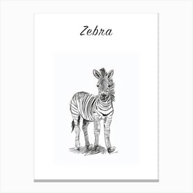 B&W Zebra Poster Canvas Print