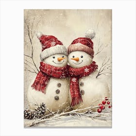 Winter Snowman Canvas Print