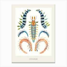 Colourful Insect Illustration Centipede 2 Poster Canvas Print