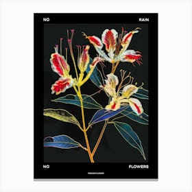 No Rain No Flowers Poster Peacock Flower 2 Canvas Print