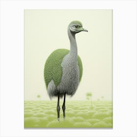 Ohara Koson Inspired Bird Painting Ostrich 1 Canvas Print