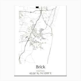 Brick,United States Minimalist Map Canvas Print