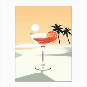 Mid Century Modern Sex On The Beach Floral Infusion Cocktail 5 Canvas Print