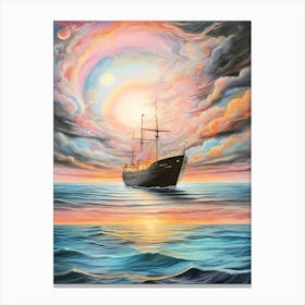 Ship At Sea Canvas Print